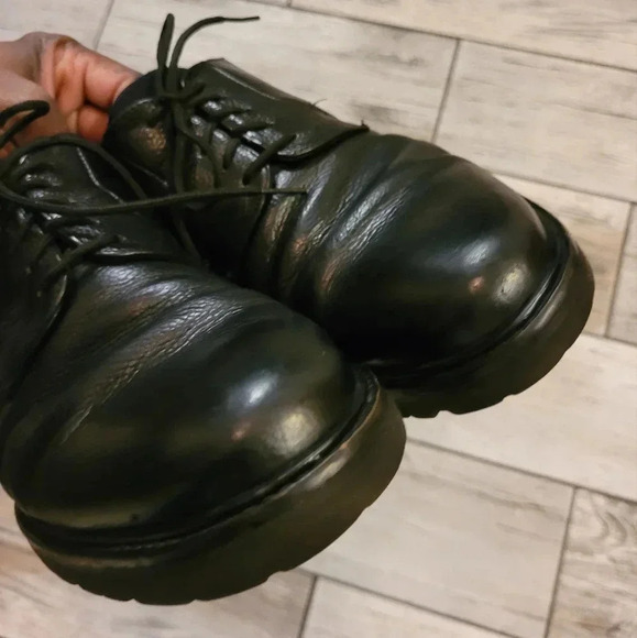 THEORY Men's black calfskin leather lace-up round toe minimalist oxfords 8.5 - Picture 5 of 16